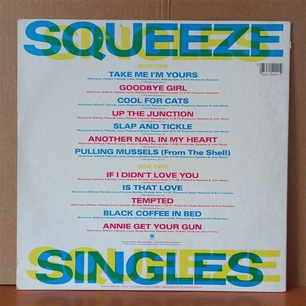 SQUEEZE – SINGLES / 45'S AND UNDER (1982) - LP 2.EL PLAK