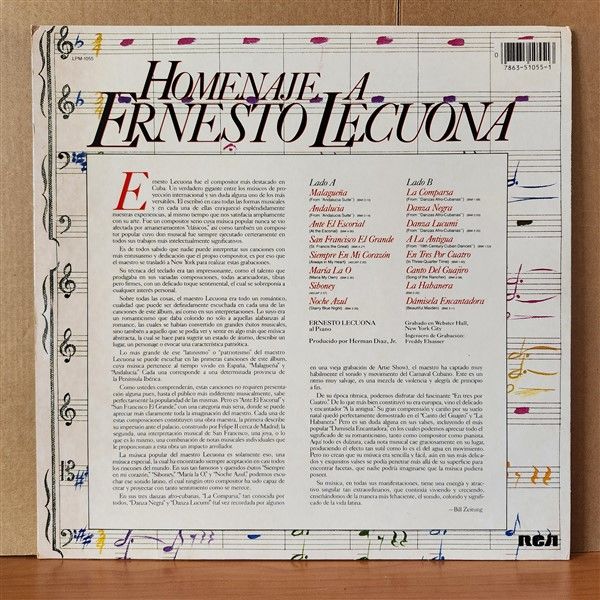 ERNESTO LECUONA – HOMENAJE A ERNESTO LECUONA - LP 2.EL PLAK