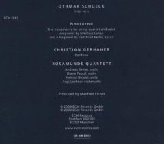 OTHMAR SCHOECK - NOTTURNO (2009) ROSAMUNDE QUARTET CD ECM NEW SERIES SIFIR