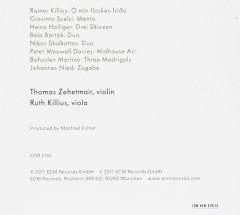 THOMAS ZEHETMAIR RUTH KILLIUS - MANTO AND MADRIGALS (2011) - CD ECM NEW SERIES SIFIR