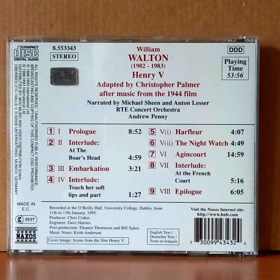 WALTON: HENRY V / A MUSICAL SCENARIO AFTER SHAKESPEARE / MICHAEL SHEEN, ANTON LESSER, RTE CONCERT ORCHESTRA, ANDEW PENNY (1998) - CD 2.EL