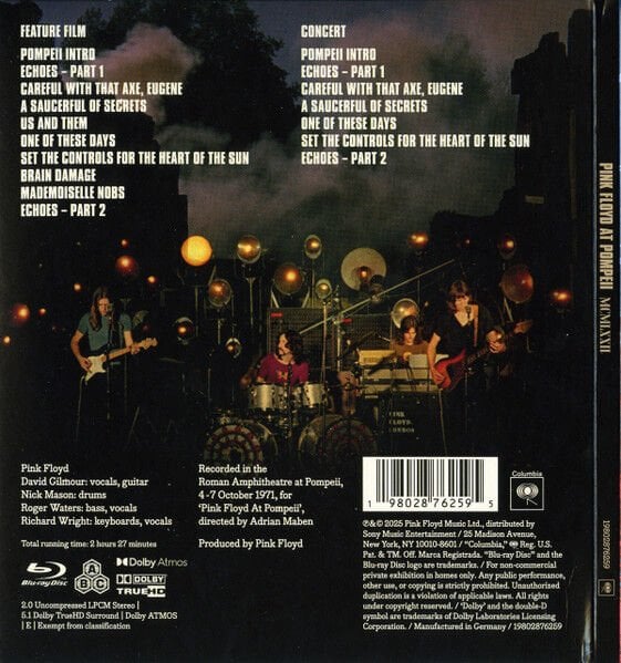 PINK FLOYD – PINK FLOYD AT POMPEII MCMLXXII (2025) - 2BLU-RAY AMBALAJINDA SIFIR