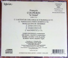 FRANCOIS COUPERIN - LECONS DE TENEBRES / JAMES BOWMAN, MICHAEL CHANCE, ROBERT KING, MARK CAUDLE (1991) HYPERION CD 2.EL