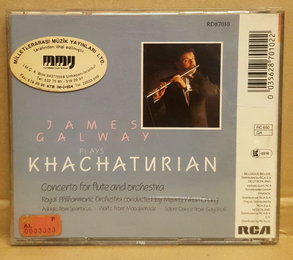 JAMES GALWAY - PLAY KHACHATURIAN / CONCERTO FOR FLUTE AND ORCHESTRA (1988) - CD 2.EL
