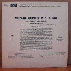 MOZART: QUINTET FOR CLARINET AND STRINGS, FINE ARTS QUARTET AND REGINALD KELL - PLAK 2.EL