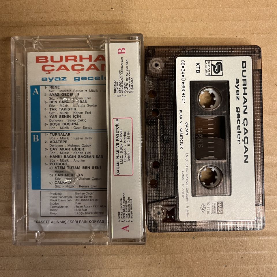 BURHAN ÇAÇAN - AYAZ GECELER (1988) - KASET 2.EL