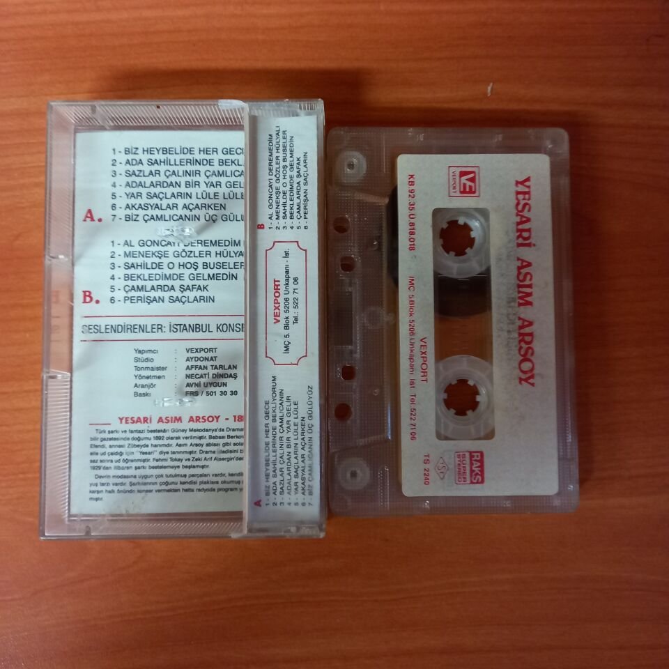 YESARİ ASIM ARISOY - KLASİK TÜRK SANAT MÜZİĞİ ÖLMEYEN ESERLER 1 (1992) - KASET 2.EL