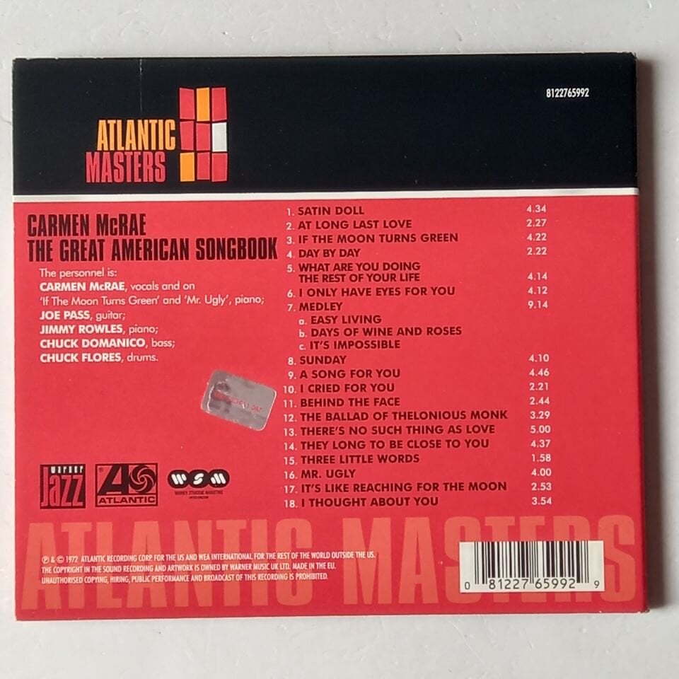 CARMEN MCRAE – THE GREAT AMERICAN SONGBOOK (1972) - CD 2004 REISSUE 2.EL