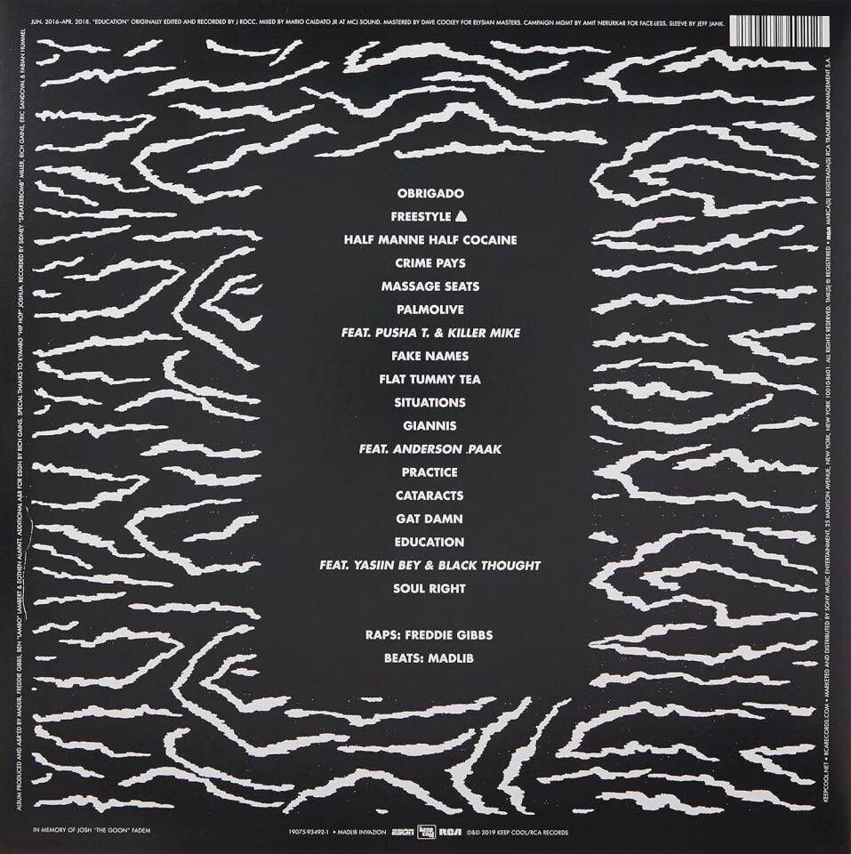FREDDIE GIBBS & MADLIB - BANDANA (2019) - LP HALFSPEED MASTERING SIFIR PLAK