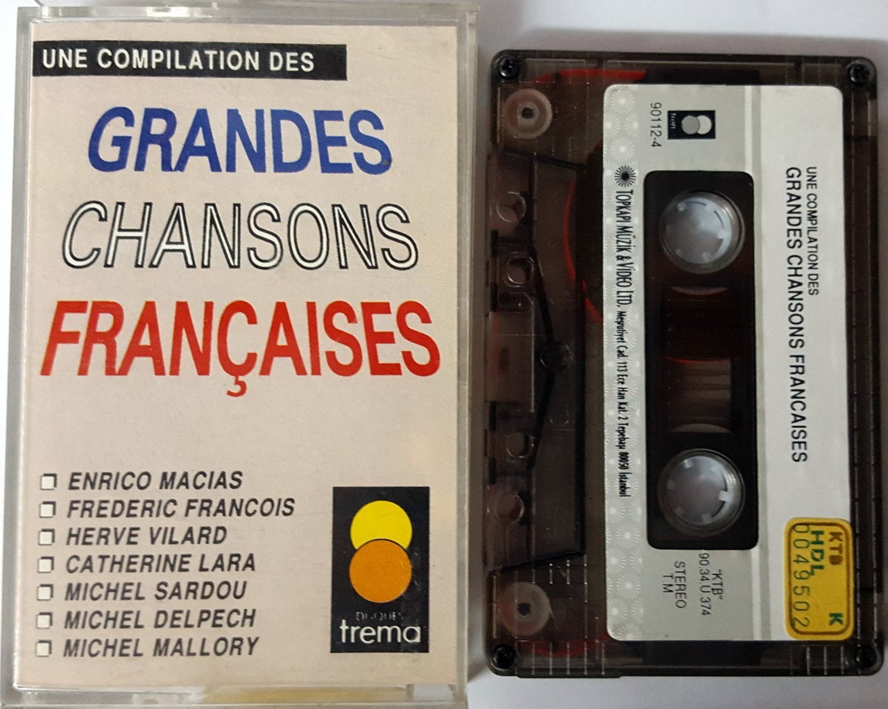 UNE COMPILATION DES GRANDES CHANSONS FRANCAISES (1990) TOPKAPI CASSETTE MADE IN TURKEY ''USED''