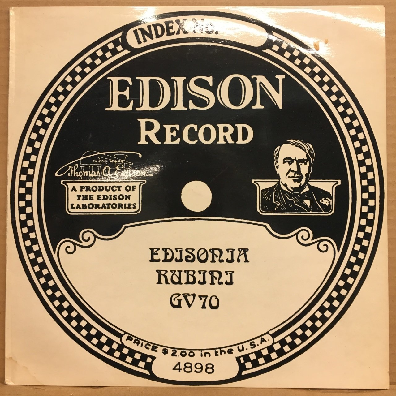 EDISON RECORD EDISONIA VOLUME ONE 2.EL PLAK