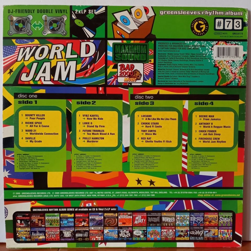 WORLD JAM / BOUNTY KILLER, RICHIE SPICE, FUTURE TROUBLES, TONY CURTIS (2005) - 2LP 2.EL PLAK