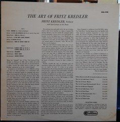 FRITZ KREISLER - THE ART OF (1960) - PLAK 2.EL