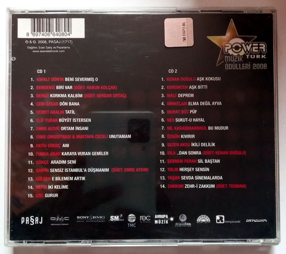 POWER TÜRK MÜZİK ÖDÜLLERİ (2008) - 2CD 2.EL