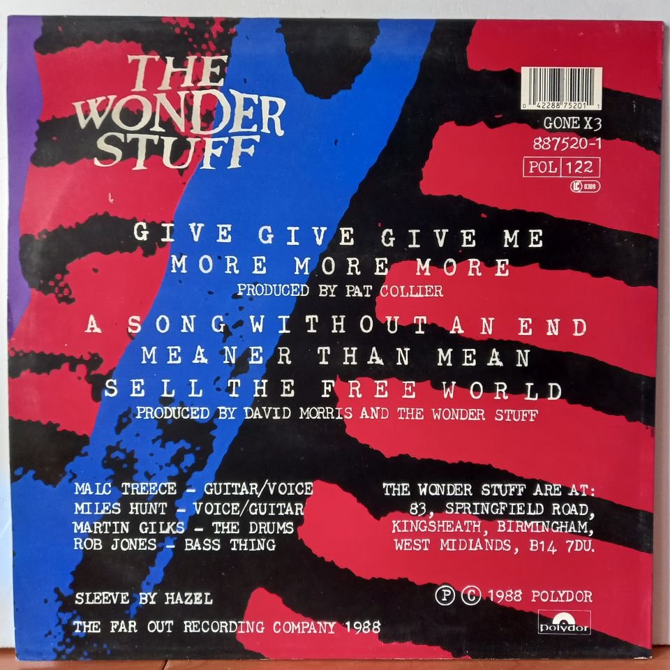 THE WONDER STUFF – GIVE GIVE GIVE ME MORE MORE MORE (1988) - 12' MAXISINGLE 2.EL PLAK