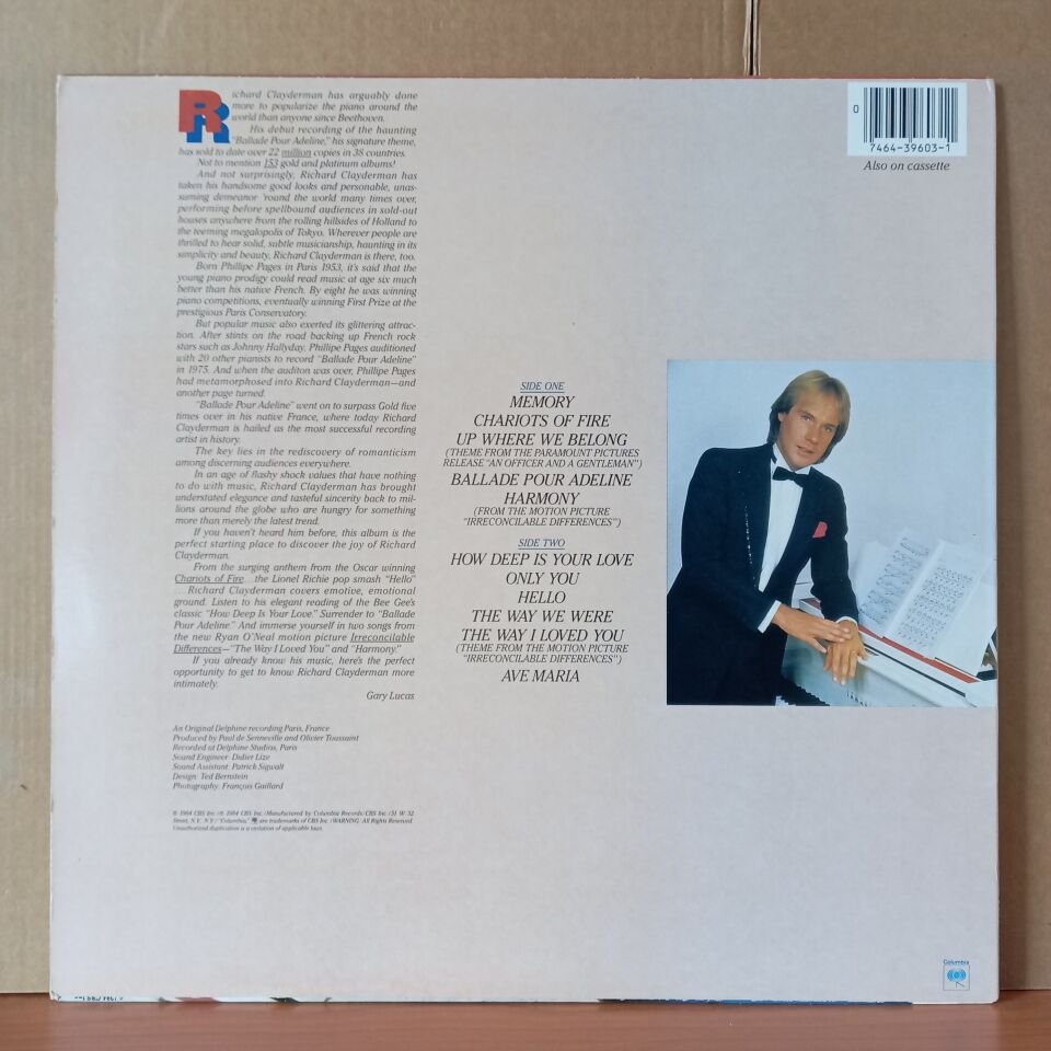 RICHARD CLAYDERMAN – AMOUR (1984) - LP 2. EL PLAK