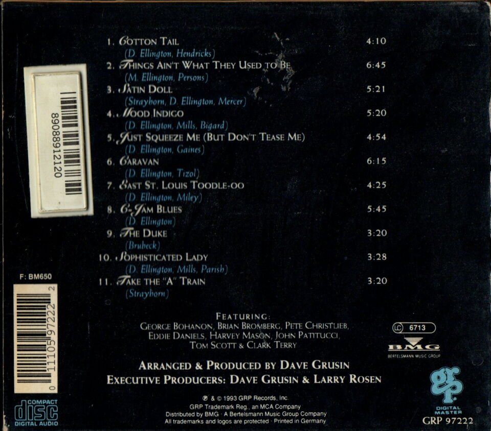 DAVE GRUSIN – HOMAGE TO DUKE (1993) - CD 2.EL