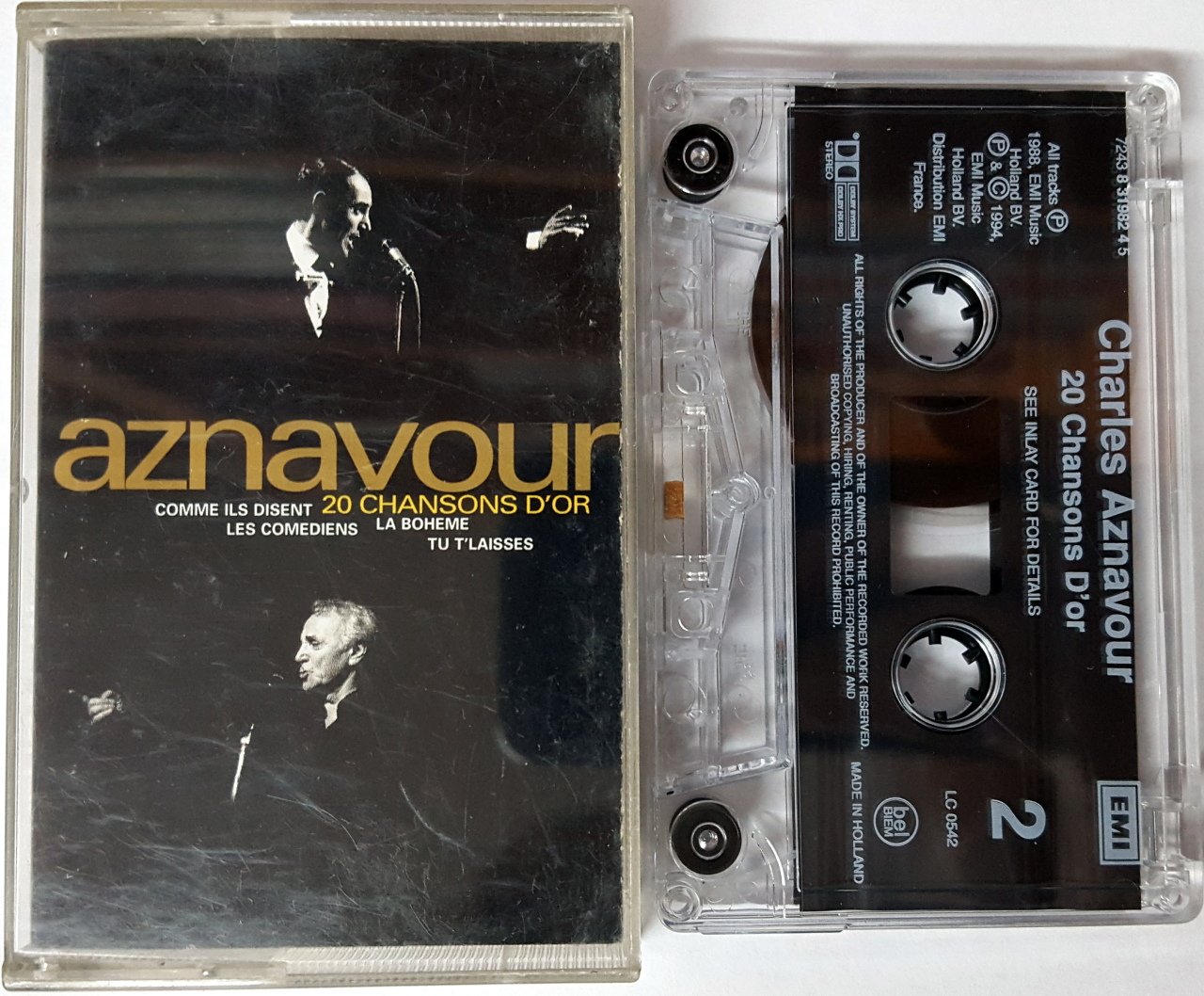 CHARLES AZNAVOUR - 20 CHANSONS D'OR CASSETTE MADE IN HOLLAND ''USED''