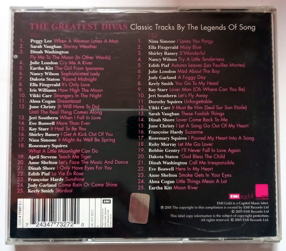 THE GREATEST DIVAS - CLASSIC TRACKS BY THE LEGENDS OF SONG (2005) - 2CD 2.EL