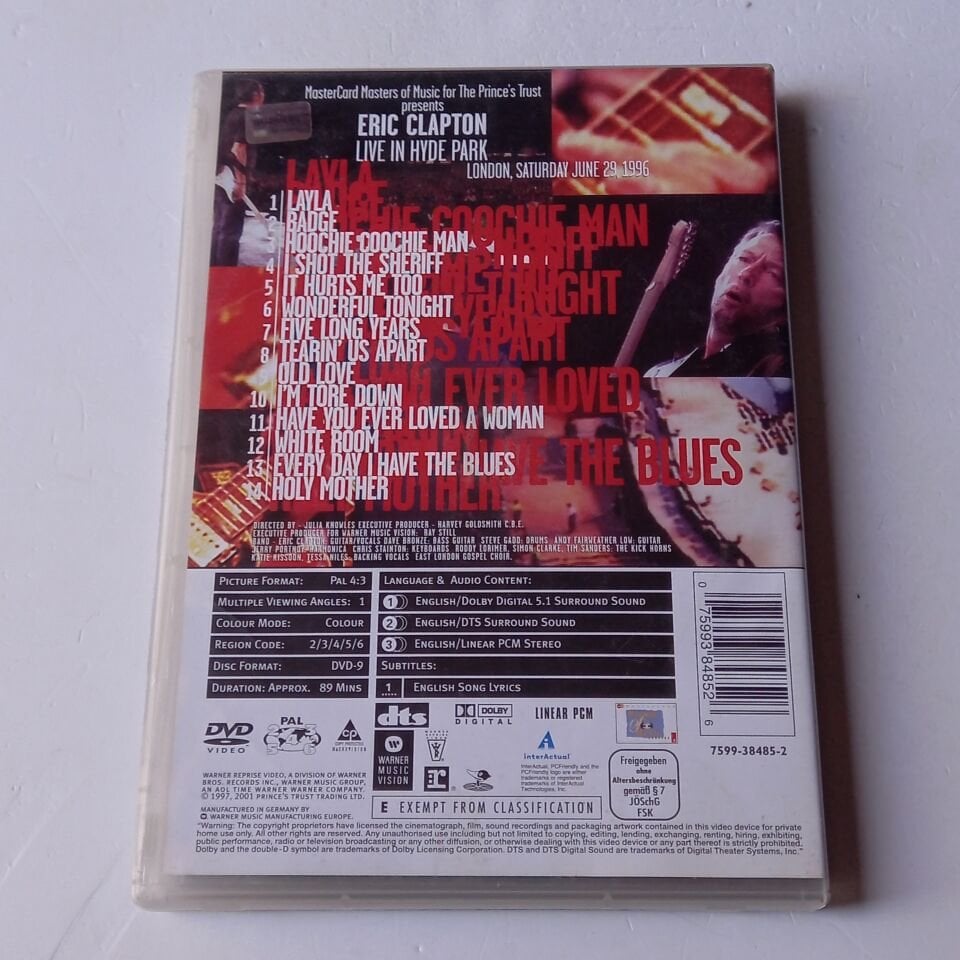 ERIC CLAPTON - LIVE IN HYDE PARK - DVD 2.EL