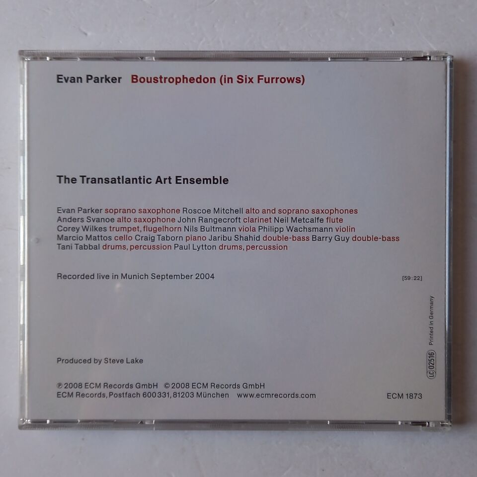 EVAN PARKER, TRANSATLANTIC ART ENSEMBLE – BOUSTROPHEDON (2008) - CD 2.EL