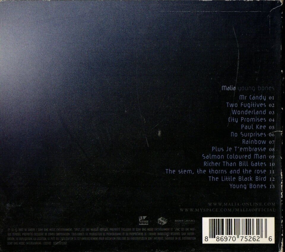 MALIA – YOUNG BONES (2007) - CD NEO SOUL DIGIPAK 2.EL