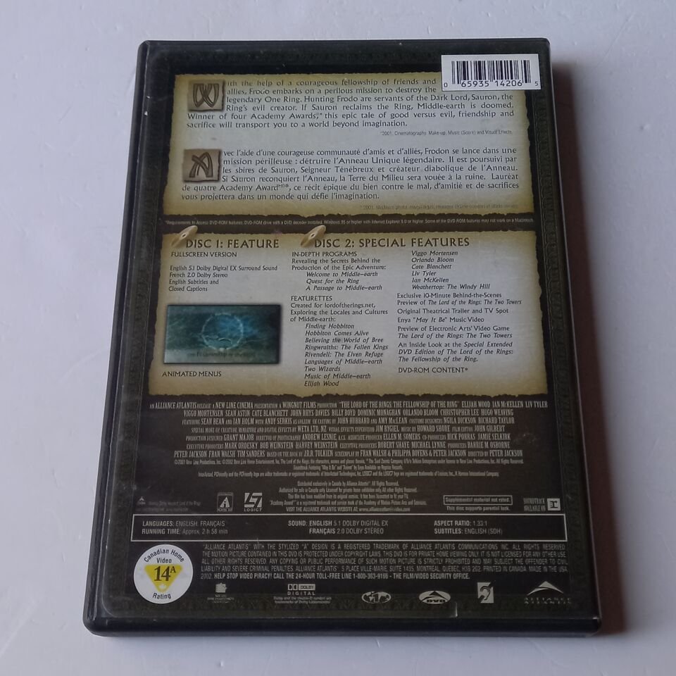 THE LORD OF THE RINGS: THE FELLOWSHIP OF THE RING - DVD 2.EL