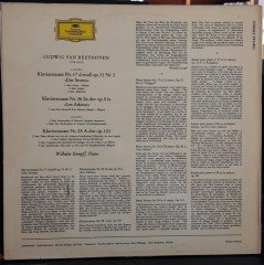 BEETHOVEN: PIANO SONATAS NOS.17,26&28, WILHELM KEMPFF - 2.EL PLAK DEUTSCHE GRAMMOPHON
