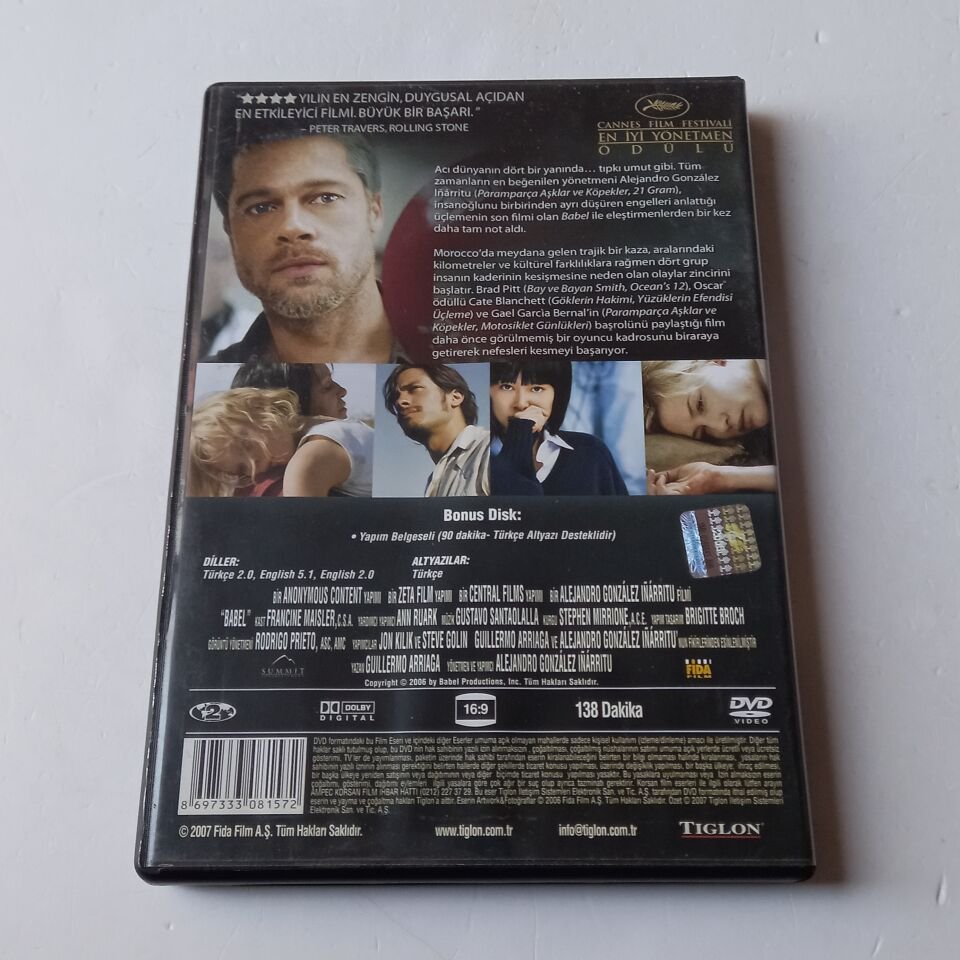 BABEL - BRAD PITT, CATE BLANCHETT, GAEL GARCIA BERNAL - 2DVD ÖZEL VERSİYON 2.EL