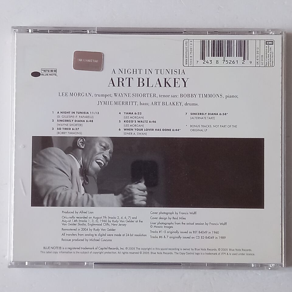 ART BLAKEY & THE JAZZ MESSENGERS – A NIGHT IN TUNISIA (1961) - CD 2005 REMASTERED REISSUE  2.EL