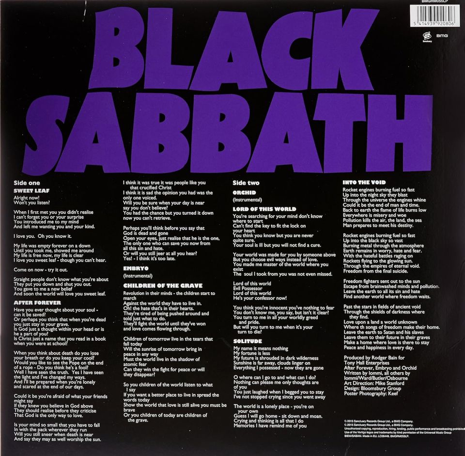 BLACK SABBATH - MASTER OF REALITY (1971) - LP 180GR 2015 EDITION REISSUE SIFIR PLAK
