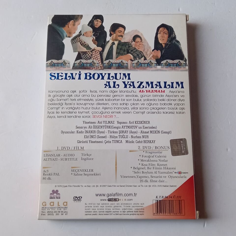 SELVİ BOYLUM AL YAZMALIM - TÜRKAN ŞORAY, KADİR İNANIR, AHMET MEKİN - 2DVD 2.EL