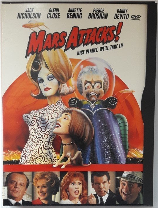 MARS ATTACKS! - JACK NICHOLSON - GLENN CLOSE - PIERCE BROSNAN - SNAPCASE DVD 2.EL