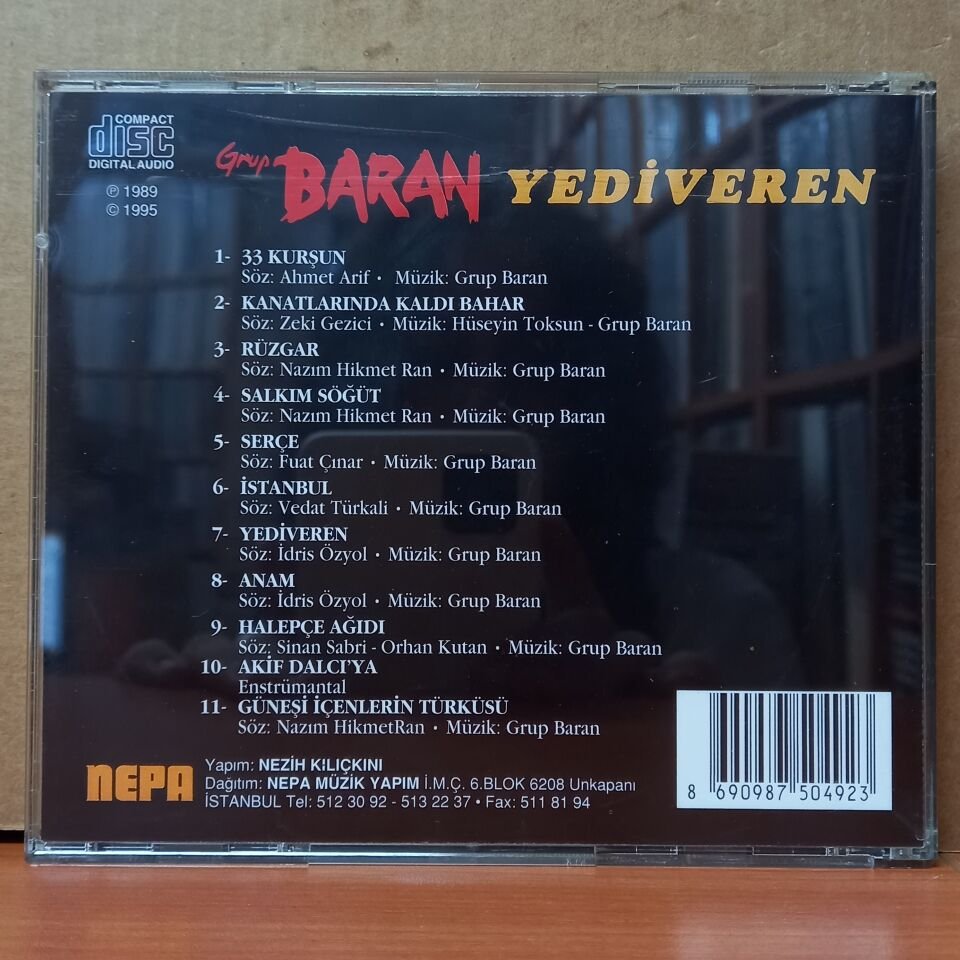 GRUP BARAN - YEDİVEREN (1995) - CD 2.EL