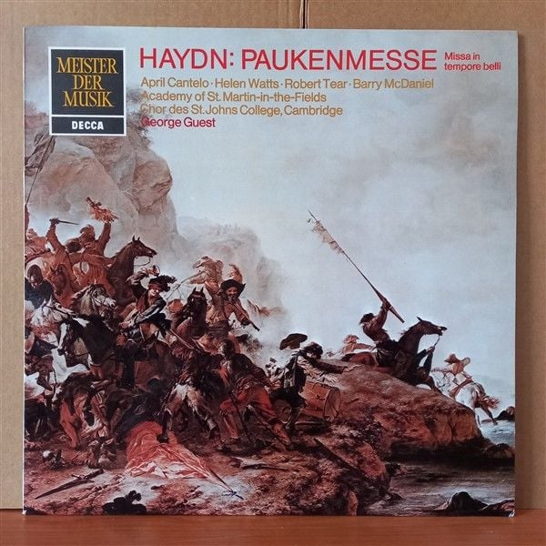 HAYDN: PAUKENMESSE MISSA IN TEMPORE BELLI / APRIL CANTELO, HELEN WATTS, ROBERT TEAR, BARRY MCDANIEL, THE ACADEMY OF ST. MARTIN-IN-THE-FIELDS, CHOR DES ST. JOHNS COLLEGE, CAMBRIDGE, GEORGE GUEST (1975) - LP 2.EL PLAK