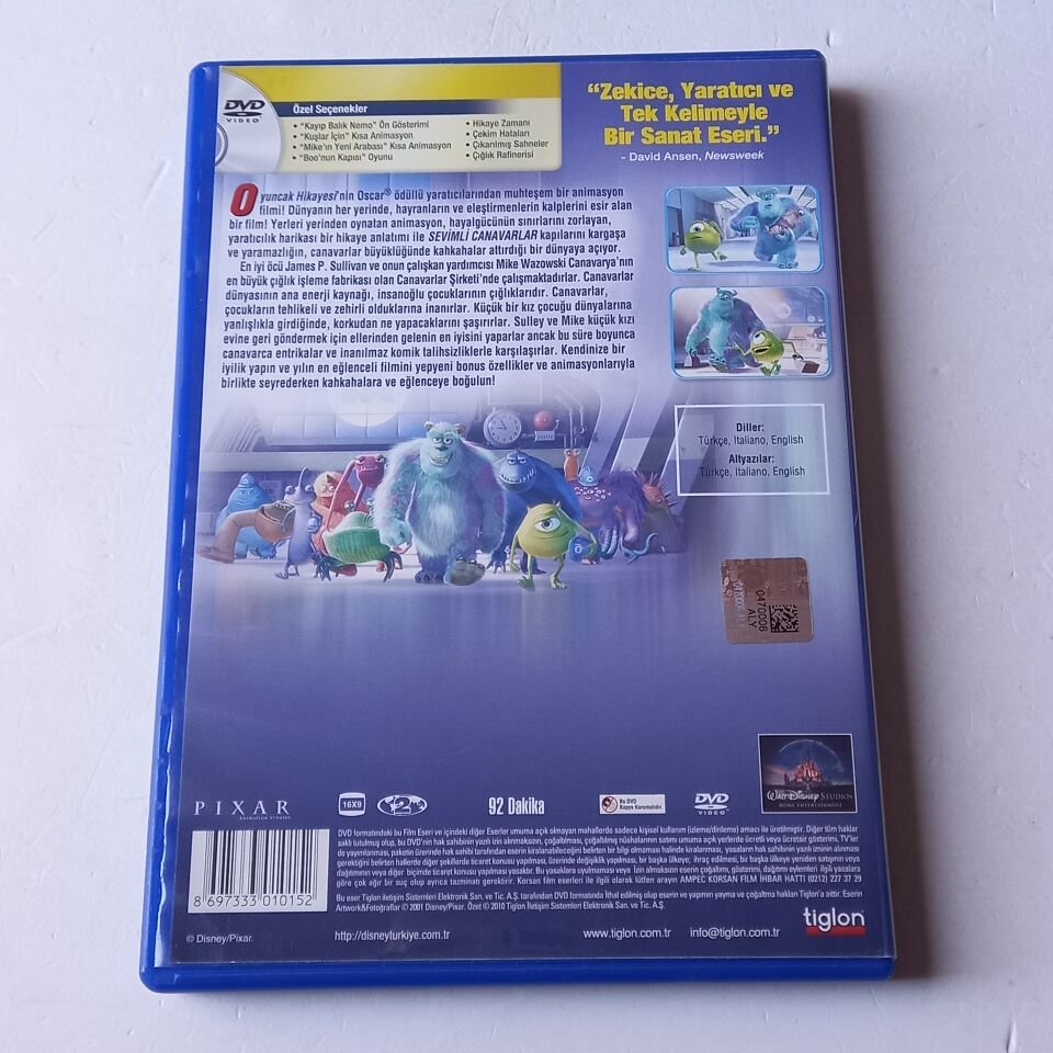 SEVİMLİ CANAVARLAR - MONSTERS, INC - DVD 2.EL