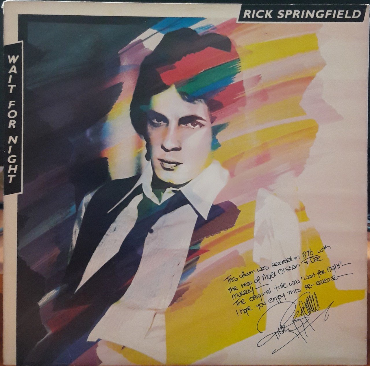RICK SPRINGFIELD - WAIT FOR NIGHT (1982) - PLAK 2.EL