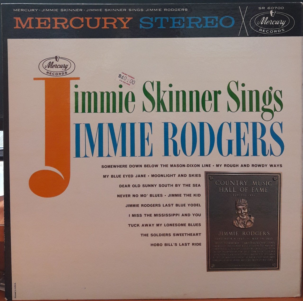 JIMMIE SKINNER SINGS JIMMIE RODGERS - PLAK 2.EL