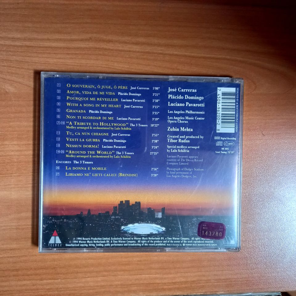 CARRERAS - DOMINGO - PAVAROTTI WITH MEHTA – THE 3 TENORS IN CONCERT 1994 (1994) - CD 2.EL