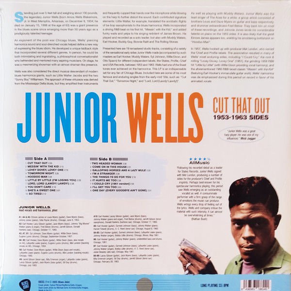 JUNIOR WELLS - 1953-1963 SIDES CUT THAT OUT - 2025 LP SIFIR PLAK
