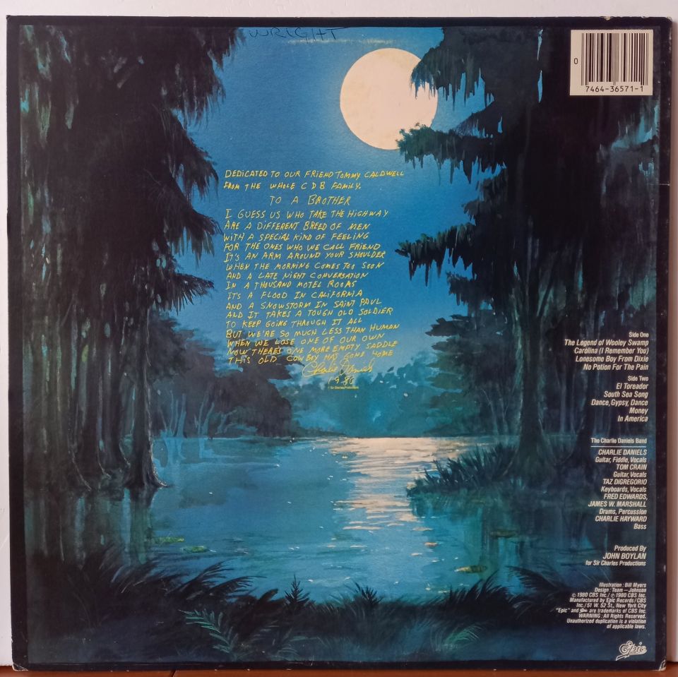 THE CHARLIE DANIELS BAND – FULL MOON (1980) - LP 2.EL PLAK