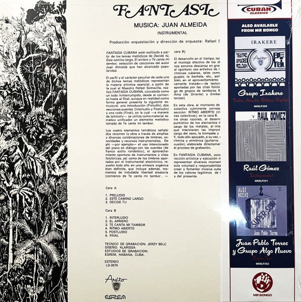 JUAN ALMEIDA - FANTASIA - 2024 REISSUE LP AFRO CUBAN LATIN JAZZ FUNK SIFIR PLAK