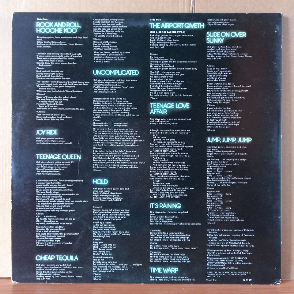 RICK DERRINGER – ALL AMERICAN BOY (1973) - LP 2.EL PLAK