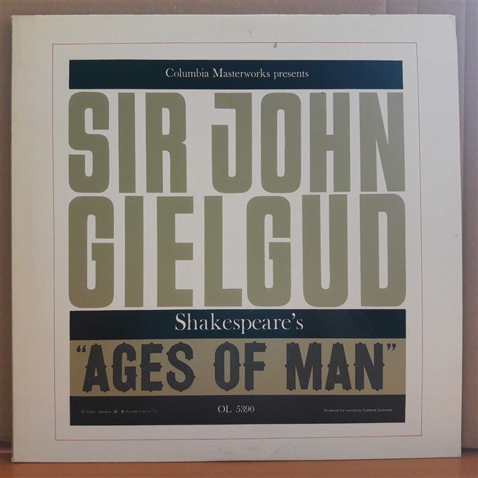 SIR JOHN GIELGUD SHAKESPEARE'S AGES OF MAN - LP 2.EL PLAK