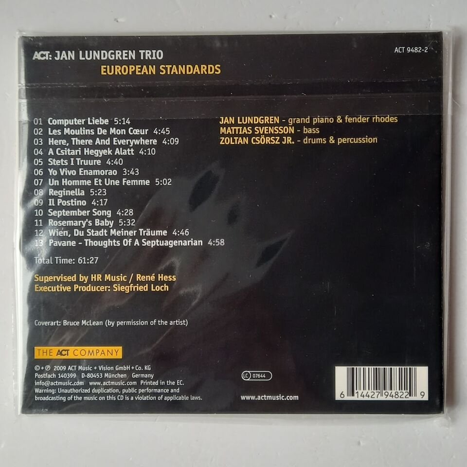 JAN LUNDGREN TRIO – EUROPEAN STANDARDS (2014) - CD 2.EL
