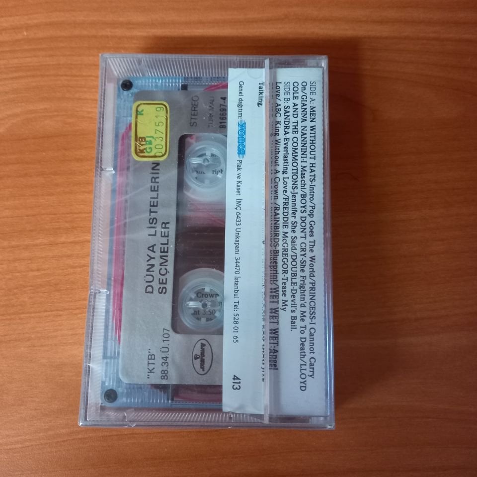 DÜNYA LİSTELERİNDEN SEÇMELER / A MEN WITHOUT HATS, BOYS DON'T CRY, LLOYD COLE AND THE COMMOTIONS (1988) - KASET AMBALAJINDA SIFIR