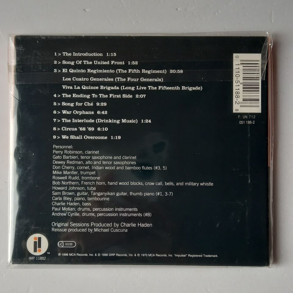 CHARLIE HADEN – LIBERATION MUSIC ORCHESTRA (1970) - CD REMASTERED 1996 REISSUE 2.EL