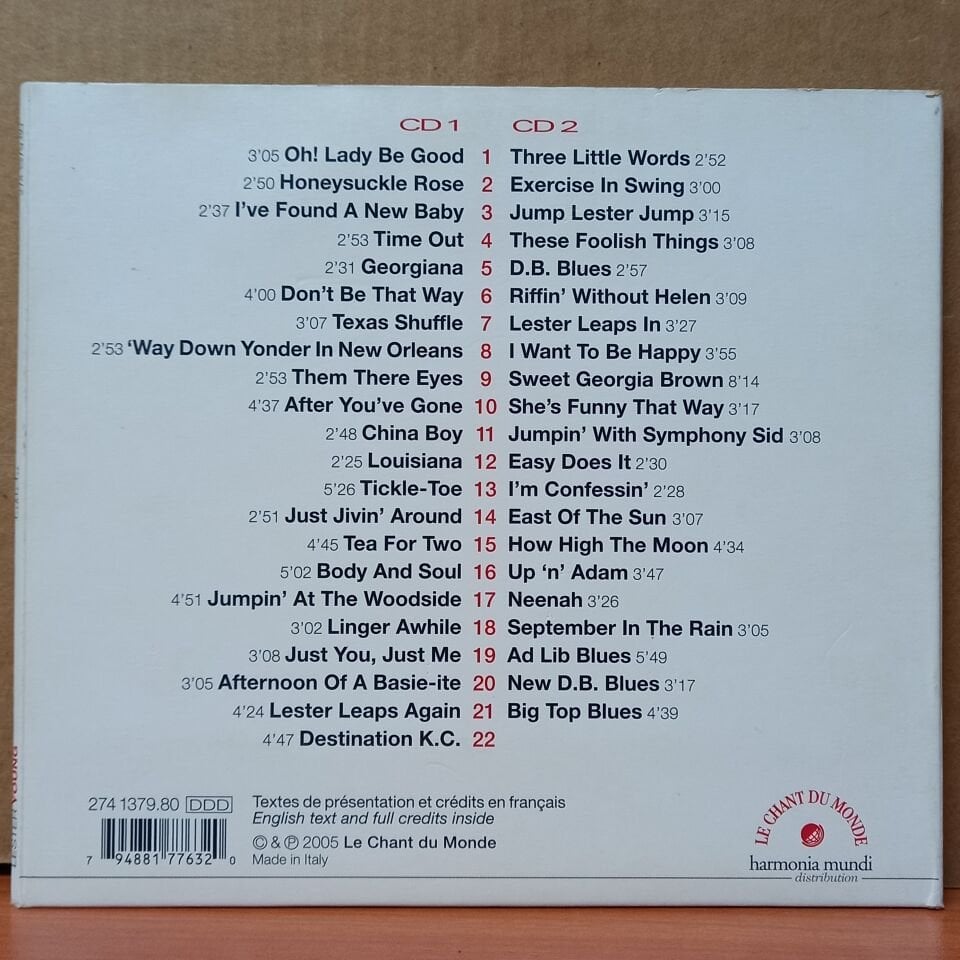 LESTER YOUNG - TICKLE TOE / ANDRE FRANCIS & JEAN SCHWARZ PRESENT (2005) - 2CD 2.EL