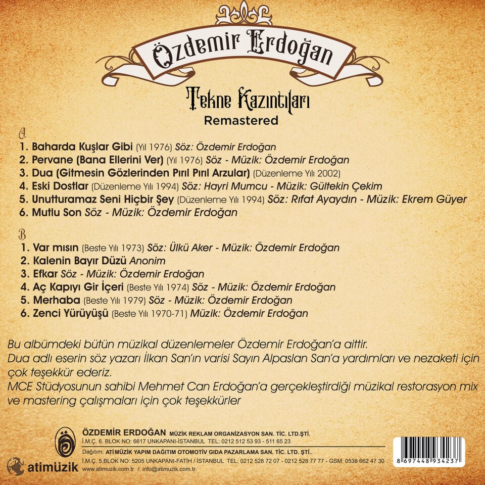 ÖZDEMİR ERDOĞAN - TEKNE KAZINTILARI (2026) - LP SIFIR PLAK