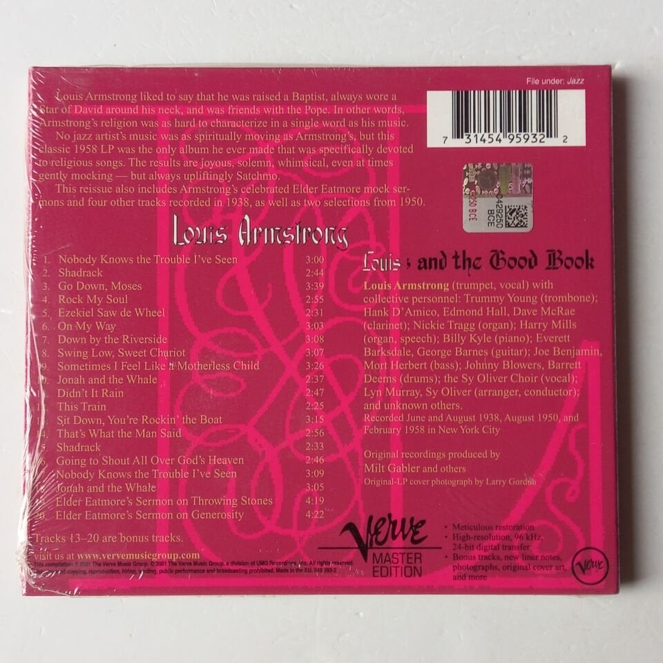 LOUIS ARMSTRONG AND THE ALL STARS WITH THE SY OLIVER CHOIR – LOUIS AND THE GOOD BOOK (1958) - CD DIGIPAK REMASTERED 2001 REISSUE AMBALAJINDA SIFIR